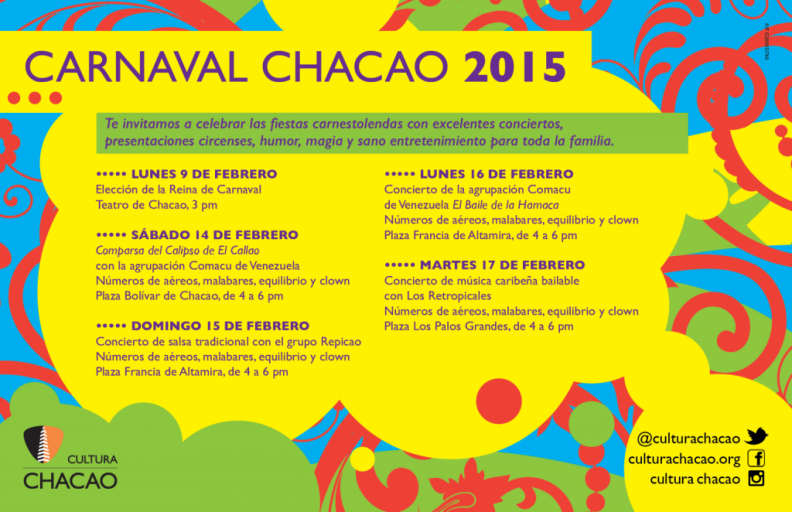 Programación del carnaval 2015 en Chacao