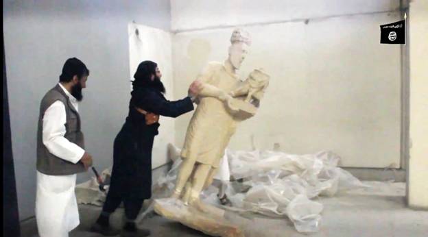 Destrucción del patrimonio en el Museo de Mosul, Iraq