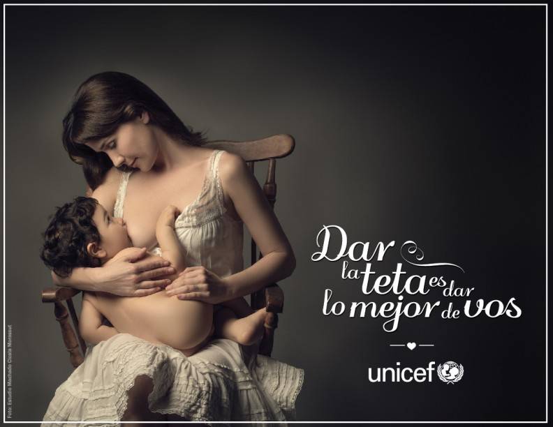 Unicef lanzó en Buenos Aires una campaña en favor de la lactancia materna para Argentina y Uruguay protagonizada por la actriz Natalia Oreiro y su hijo 