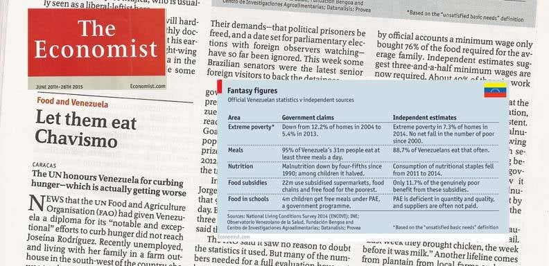 The Economis dedicó un trabajo de investigación a Venezuela a propósito del premio que otorgó la FAO al gobierno