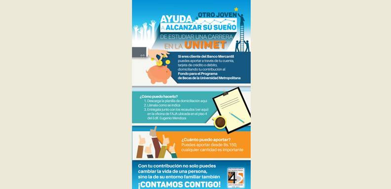 La Universidad Metropolitana basada en los principios de universalidad, inclusión, permanencia e igualdad, ofrece el Programa Becas de Excelencia