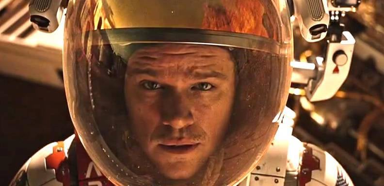 Matt Damon en un escena de The Martian/ Foto: joblo.com