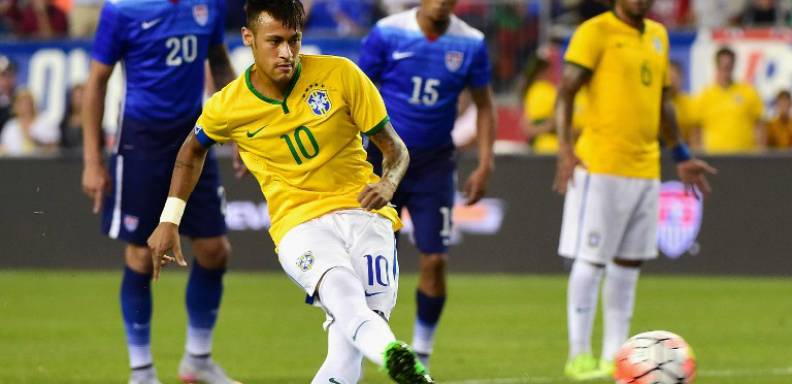 Neymar anotó hoy dos goles y oxigenó a Brasil en una apabullante victoria por 1-4 a domicilio sobre Estados Unidos