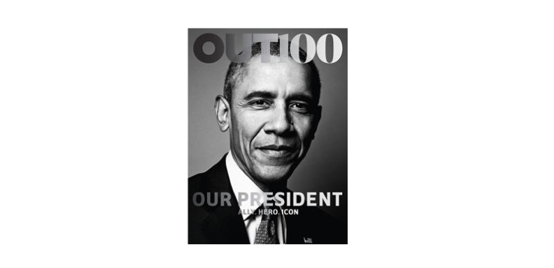 El presidente Barack Obama en la portada de la revista Out. Foto EFE