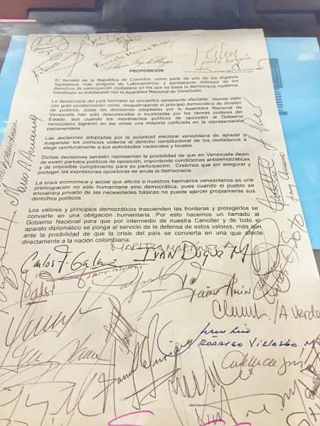 documento senado colombiano sobre AN