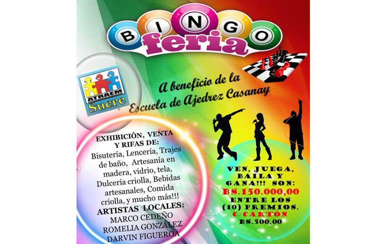 ATRAEM invita al Bingo Feria a beneficio de la Escuela de Ajedrez Casanay