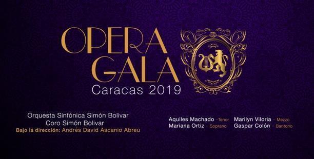 Flyer de la Ópera Gala Caracas, a presentarse en el Centro Cultural Chacao