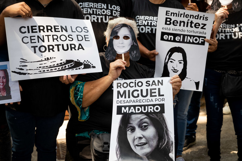 Venezuelans held a vigil in Madrid to demand the release of Rocío San Miguel