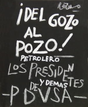 Caricatura de Régulo con texto relacionado con petroleo y PDVSA