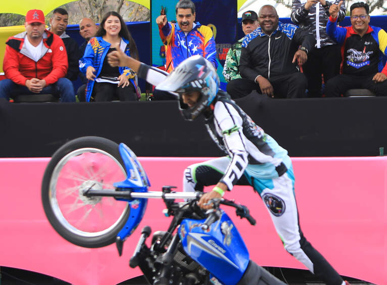 Maduro declared bike pirouettes a nationwide sport